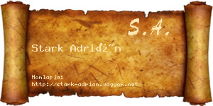 Stark Adrián névjegykártya